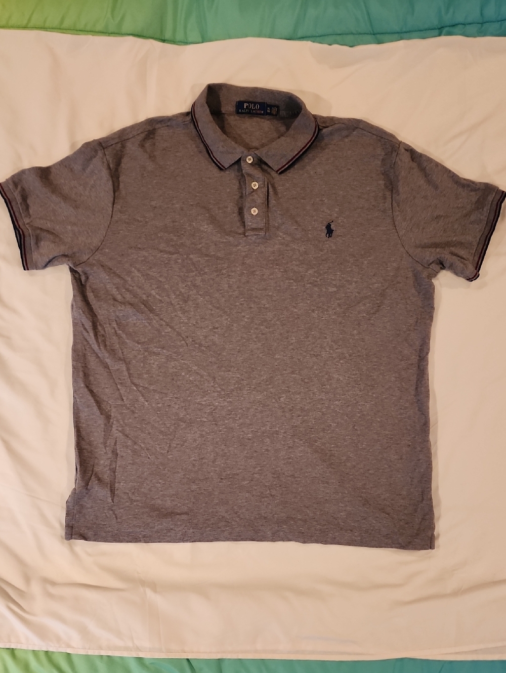 Ralph Lauren Gray Polo Shirt with Navy Logo